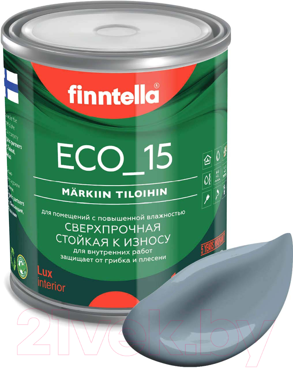 Краска Finntella Eco 15 Harmaa / F-10-1-1-FL005