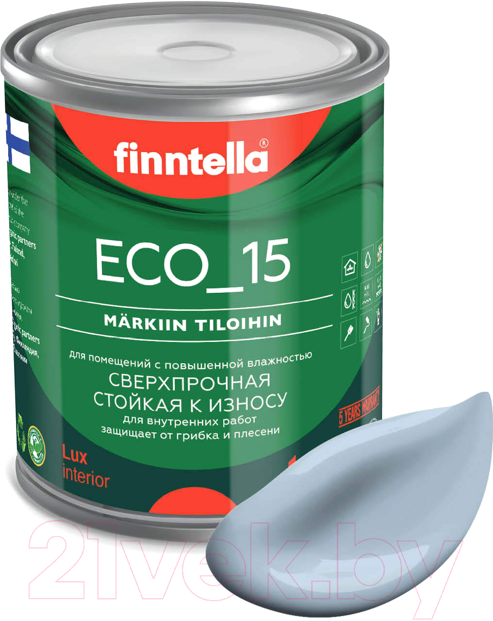 Краска Finntella Eco 15 Niagara / F-10-1-1-FL006 (900мл, серо-голубой)