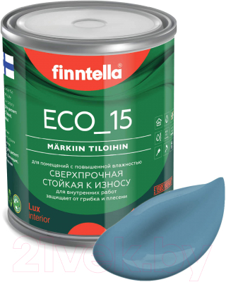 Краска Finntella Eco 15 Terassininen / F-10-1-1-FL013 (900мл, пастельный синий)