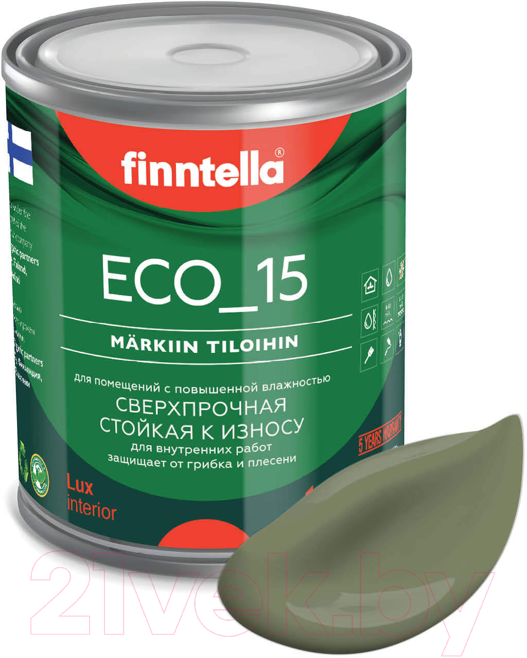 Краска Finntella Eco 15 Oliivi / F-10-1-1-FL021