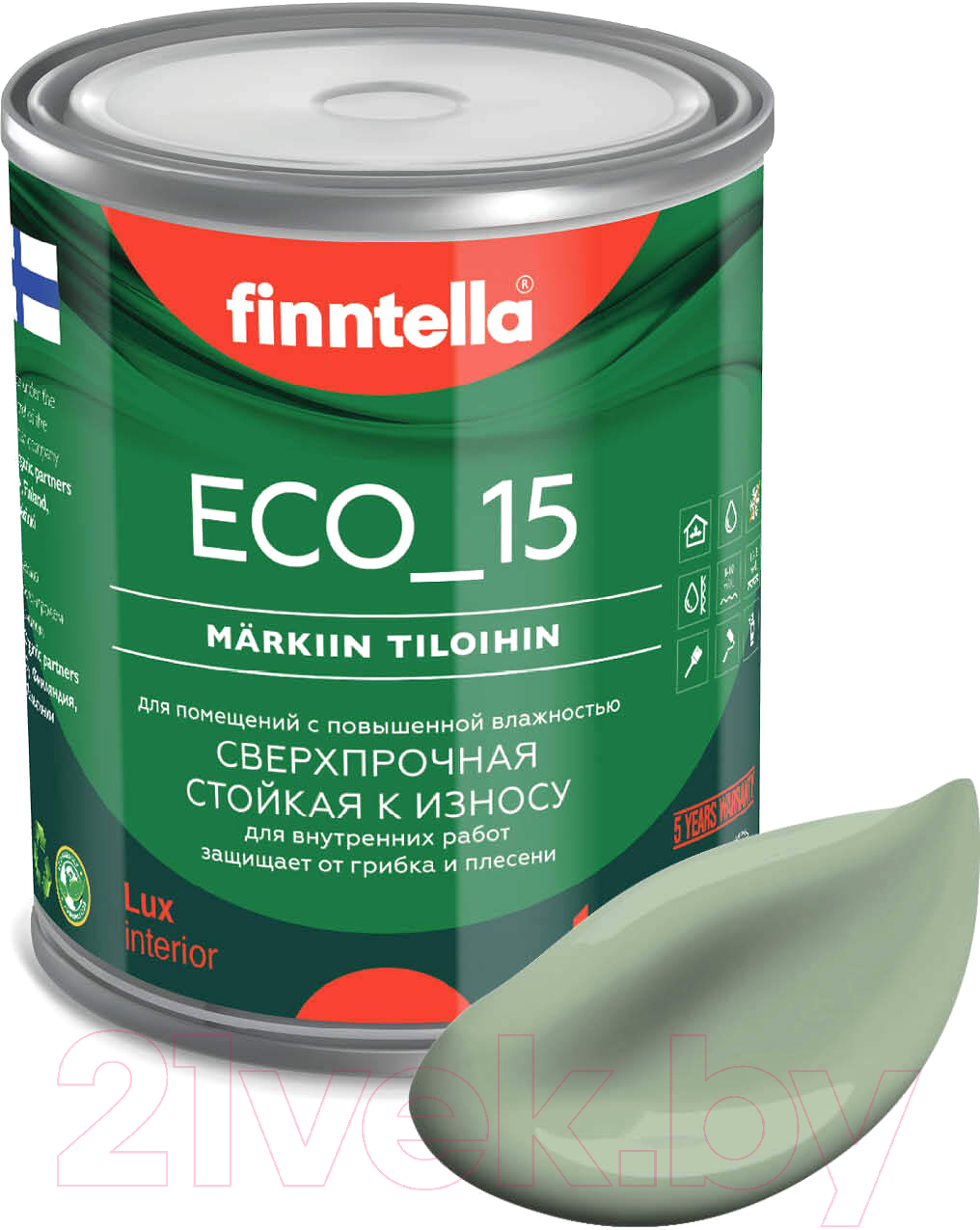 Краска Finntella Eco 15 Pastellivihrea / F-10-1-1-FL042