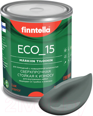 Краска Finntella Eco 15 Salvia / F-10-1-1-FL051 (900мл, серо-зеленый)