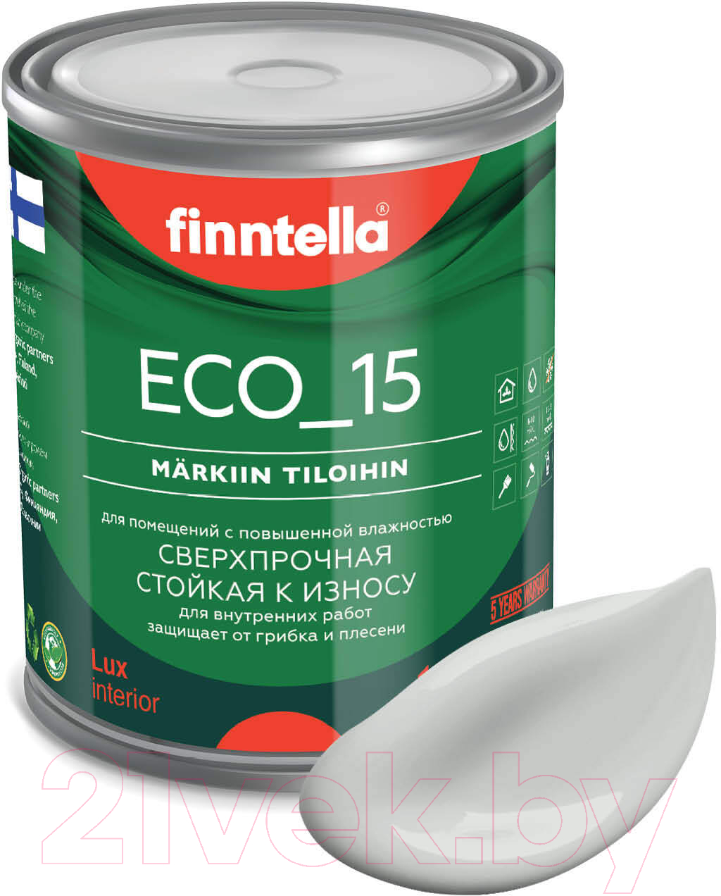 Краска Finntella Eco 15 Tuhka / F-10-1-1-FL063 (900мл, светло-серый)