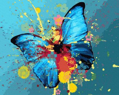 Картина по номерам PaintBoy Голубая бабочка / GX22237