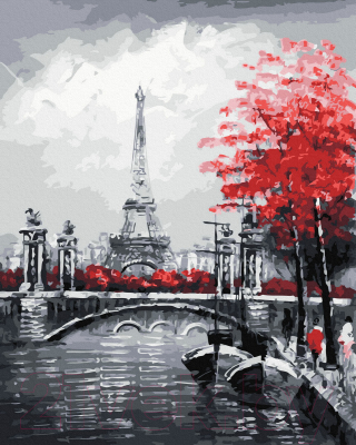 Картина по номерам PaintBoy Канал на фоне Эйфелевой башни / GX29901