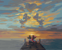 Картина по номерам PaintBoy Микки и Минни на закате / GX3612 - 