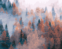 

Картина по номерам PaintBoy, Туманный осенний лес / GX39737