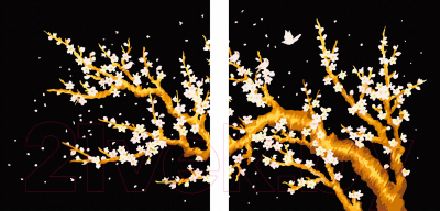 Модульная картина по номерам PaintBoy Цветущее дерево / PRX2005