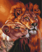 Набор алмазной вышивки PaintBoy Влюбленные львы / GF4454 - 