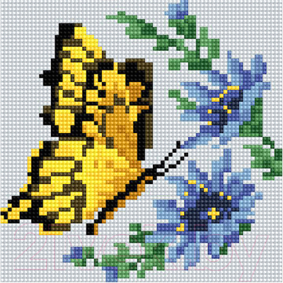 Набор алмазной вышивки PaintBoy Бабочка на цветке / BF100