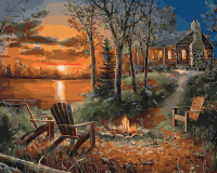 

Картина по номерам PaintBoy, Костер на закате / GX31630