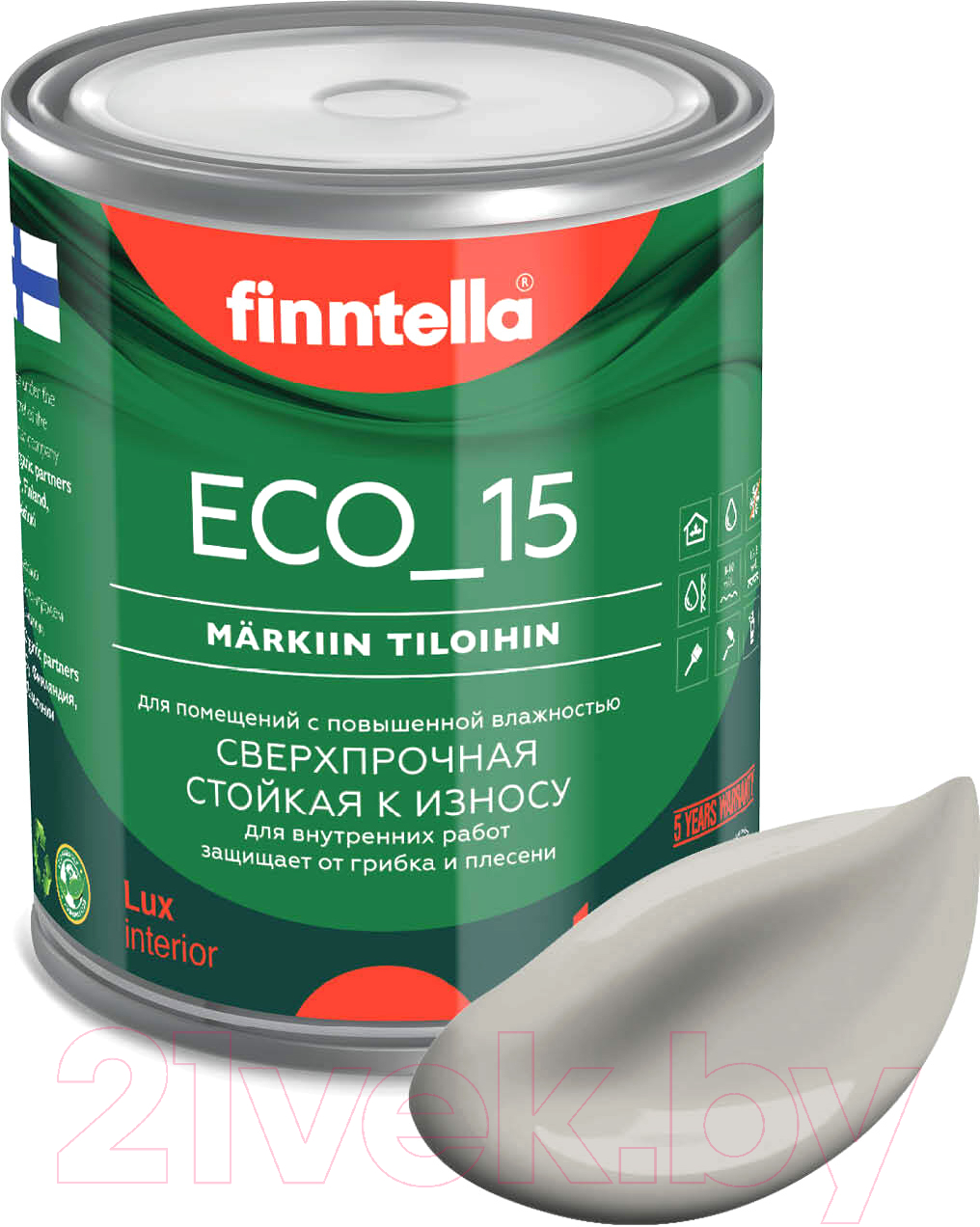 Краска Finntella Eco 15 Kaiku / F-10-1-1-FL082 (900мл, серо-коричневый)