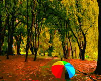 Картина по номерам PaintBoy Яркий зонт осенью / GX34242 - 