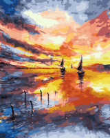 

Картина по номерам PaintBoy, Парусные лодки на закате / GX34370