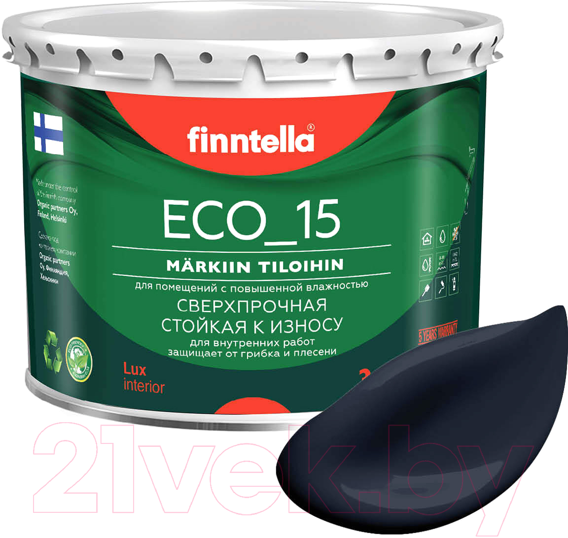 Краска Finntella Eco 15 Nevy / F-10-1-3-FL001 (2.7л, темно-синий)