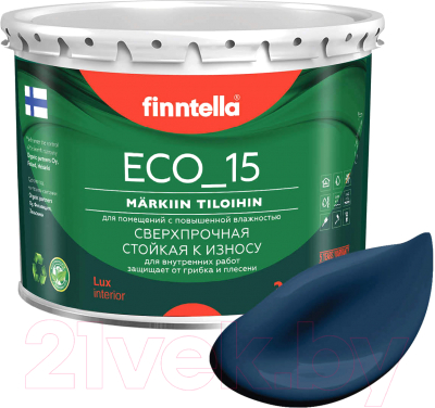 Краска Finntella Eco 15 Keskiyo / F-10-1-3-FL002 (2.7л, темно-синий)