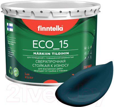 Краска Finntella Eco 15 Valtameri / F-10-1-3-FL010 (2.7л, темно-бирюзовый)