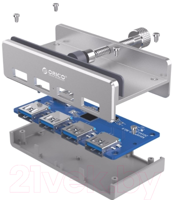 USB-хаб Orico MH4PU (серебристый)