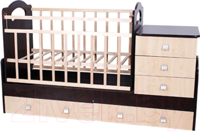 Детская кровать-трансформер VDK Infanzia с маятником (венге/бежевый)