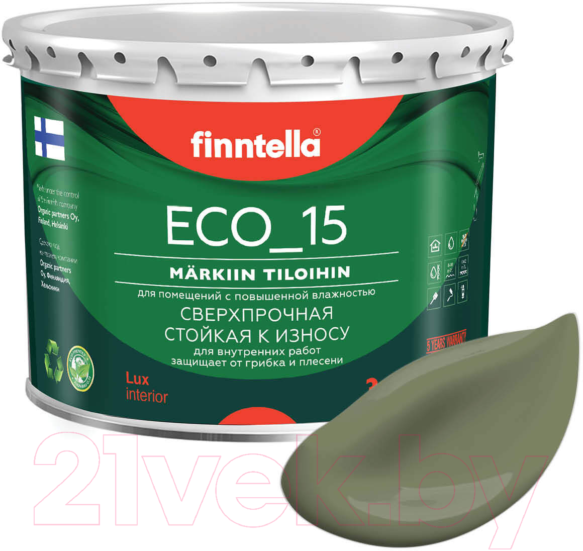 Краска Finntella Eco 15 Oliivi / F-10-1-3-FL021