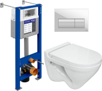 

Унитаз подвесной с инсталляцией Sanita Luxe, Attica SL DM ATCSLWH0104 + 40/63475 + P-BU-PRE/Wh