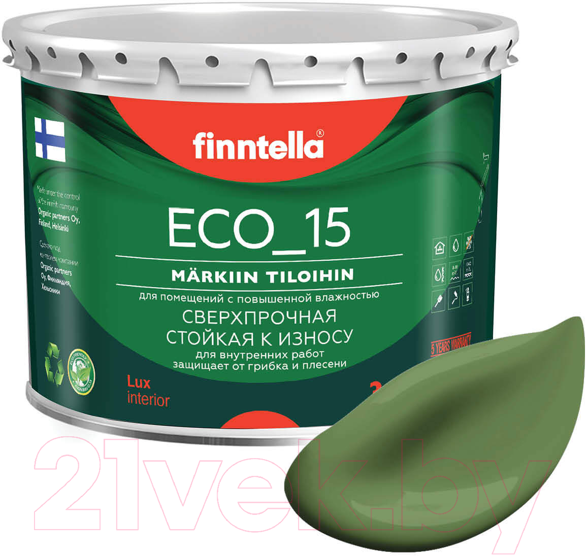 Краска Finntella Eco 15 Vihrea / F-10-1-3-FL025