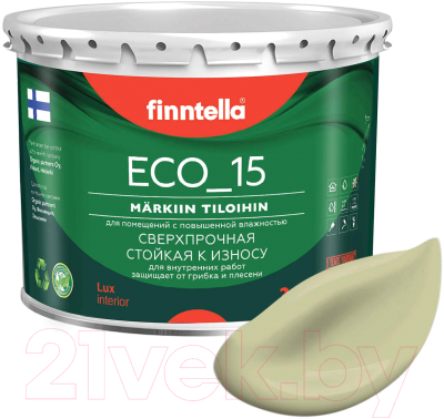 Краска Finntella Eco 15 Lammin / F-10-1-3-FL034 (2.7л, бледно-зеленый)