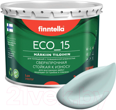 Краска Finntella Eco 15 Aamu / F-10-1-3-FL019 (2.7л, светло-голубой)