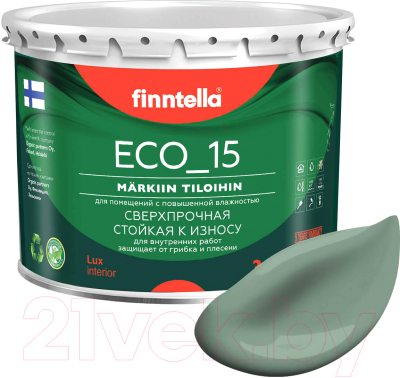 Краска Finntella Eco 15 Naamiointi / F-10-1-3-FL041 (2.7л, зеленый хаки)