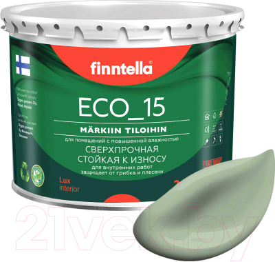 Краска Finntella Eco 15 Pastellivihrea / F-10-1-3-FL042 (2.7л, светло-зеленый хаки)