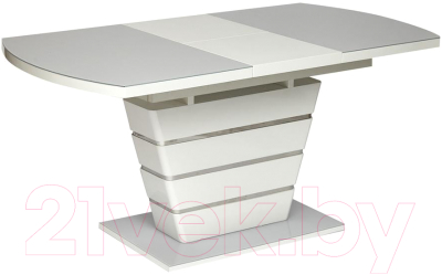 Обеденный стол Tetchair Schneider 140-180x80x75 (закаленное стекло/белый)