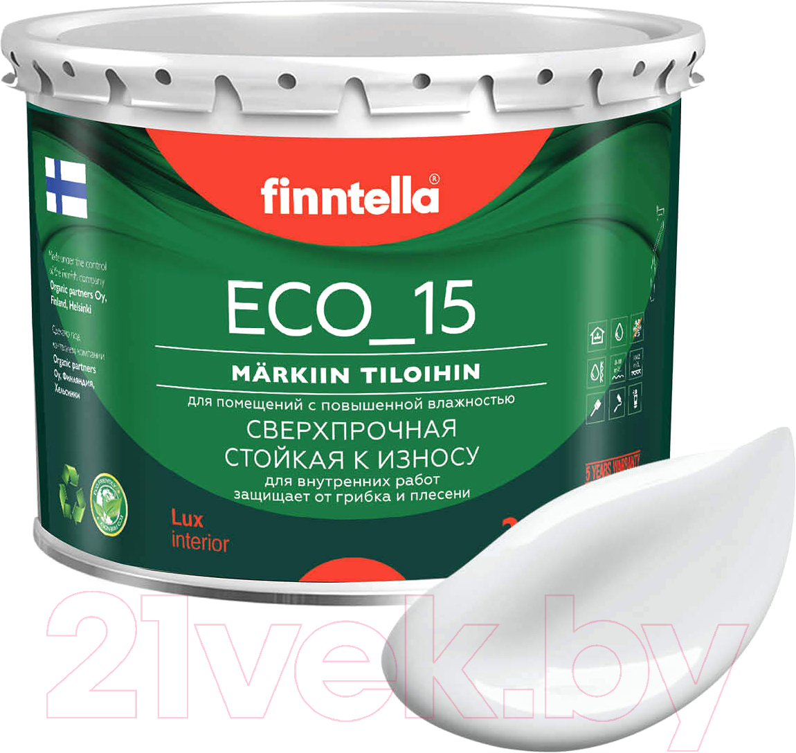 Краска Finntella Eco 15 Platinum / F-10-1-3-FL064 (2.7л, бело-серый)