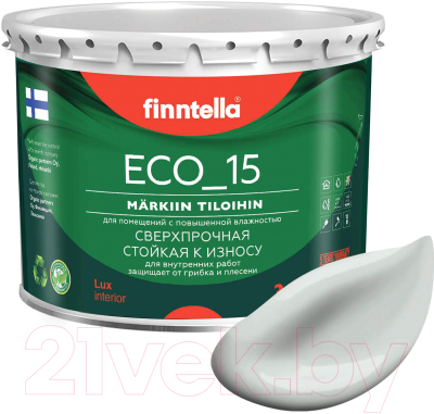 Краска Finntella Eco 15 Sumu / F-10-1-3-FL065 (2.7л, бледно-серый)