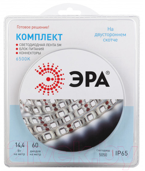 Светодиодная лента ЭРА 5050kit-14.4-60-12-IP65-6500-5m / Б0043068