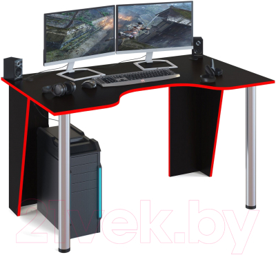 Геймерский стол Сокол-Мебель КСТ-18 (черный/красный)