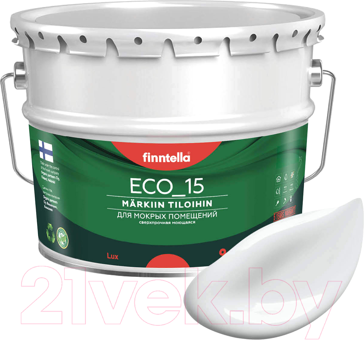 Краска Finntella Eco 15 Platinum / F-10-1-9-FL064 (9л, бело-серый)