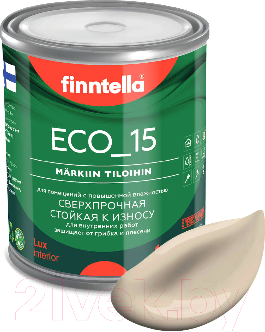 Краска Finntella Eco 15 Kentta / F-10-1-1-FL096 (900мл, бежевый)