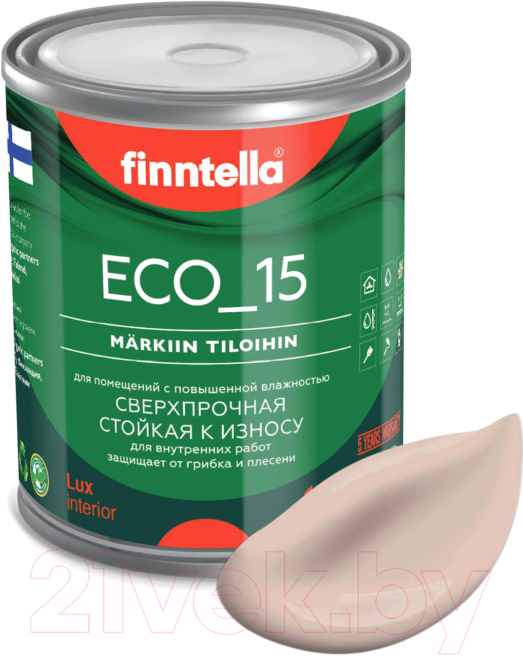 Краска Finntella Eco 15 Kerma / F-10-1-1-FL103 (900мл, светло-бежевый)