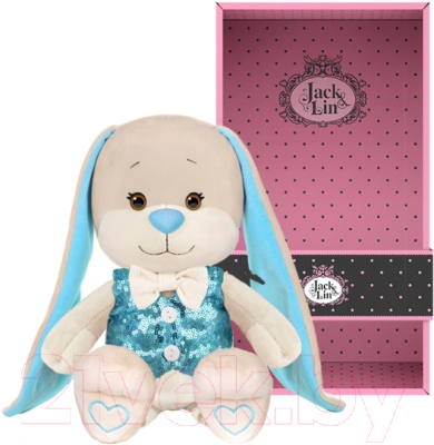 Мягкая игрушка Jack&Lin Зайчик в голубой жилетке и белых брюках / JL-032102-25