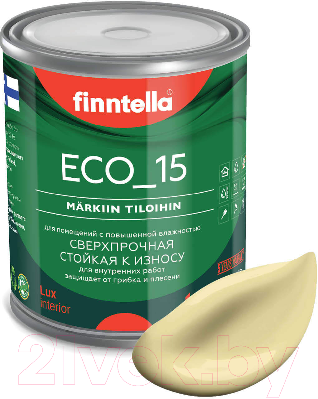 Краска Finntella Eco 15 Hirssi / F-10-1-1-FL118 (900мл, пастельно-желтый)