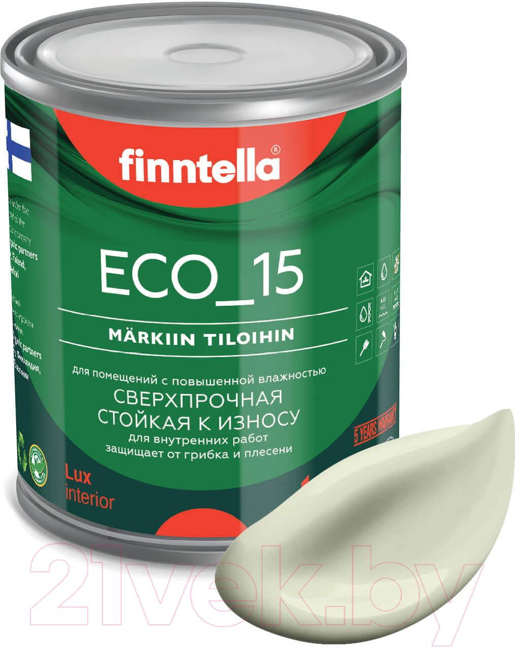 Краска Finntella Eco 15 Lootus / F-10-1-1-FL122 (900мл, пастельно зеленовато-желтый)