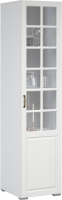 Шкаф-пенал с витриной Империал Лацио 1д левый (белый/белое дерево) - 