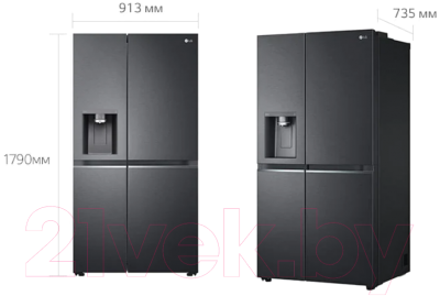 Холодильник с морозильником LG GC-L257CBEC