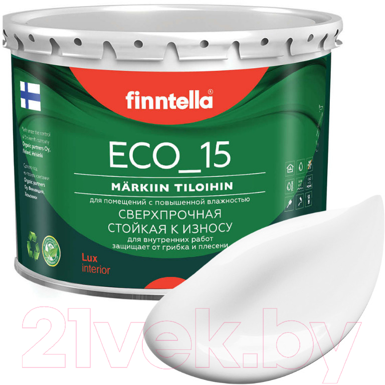 Краска Finntella Eco 15 White / F-10-1-3-White (2.7л, белый)