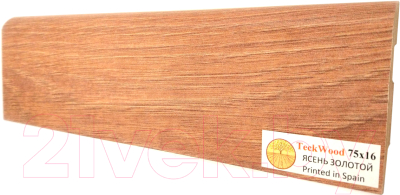 Плинтус Teckwood МДФ 75x16x2150 (ясень золотой)