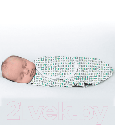 Набор пеленок-коконов детских Summer Infant Swaddleme 58763 (S/M, серый/зеленые точки)