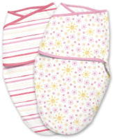 Набор пеленок-коконов детских Summer Infant Swaddleme 58793 (S/M, розовые/желтые полоски) - 
