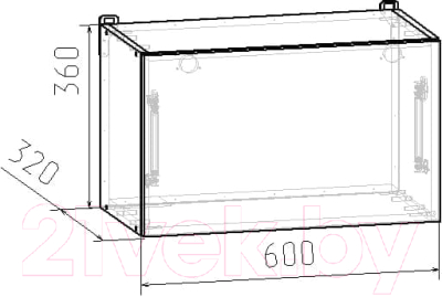 Шкаф навесной для кухни Интермебель Микс Топ 360-1-600 60см (графит серый)