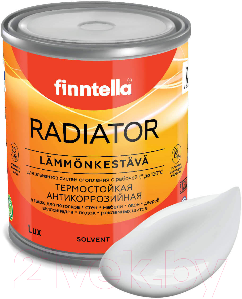 Краска Finntella Radiator Platinum / F-19-1-1-FL064 (900мл, бело-серый)