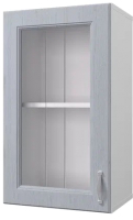 Шкаф навесной для кухни Горизонт Мебель Принцесса 40 с витриной (серый) - 